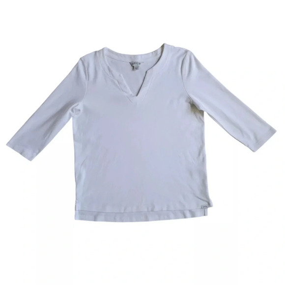 Orvis Womens’ Pima Cotton ¾ Sleeve Split Neck Top - Picture 10 of 11
